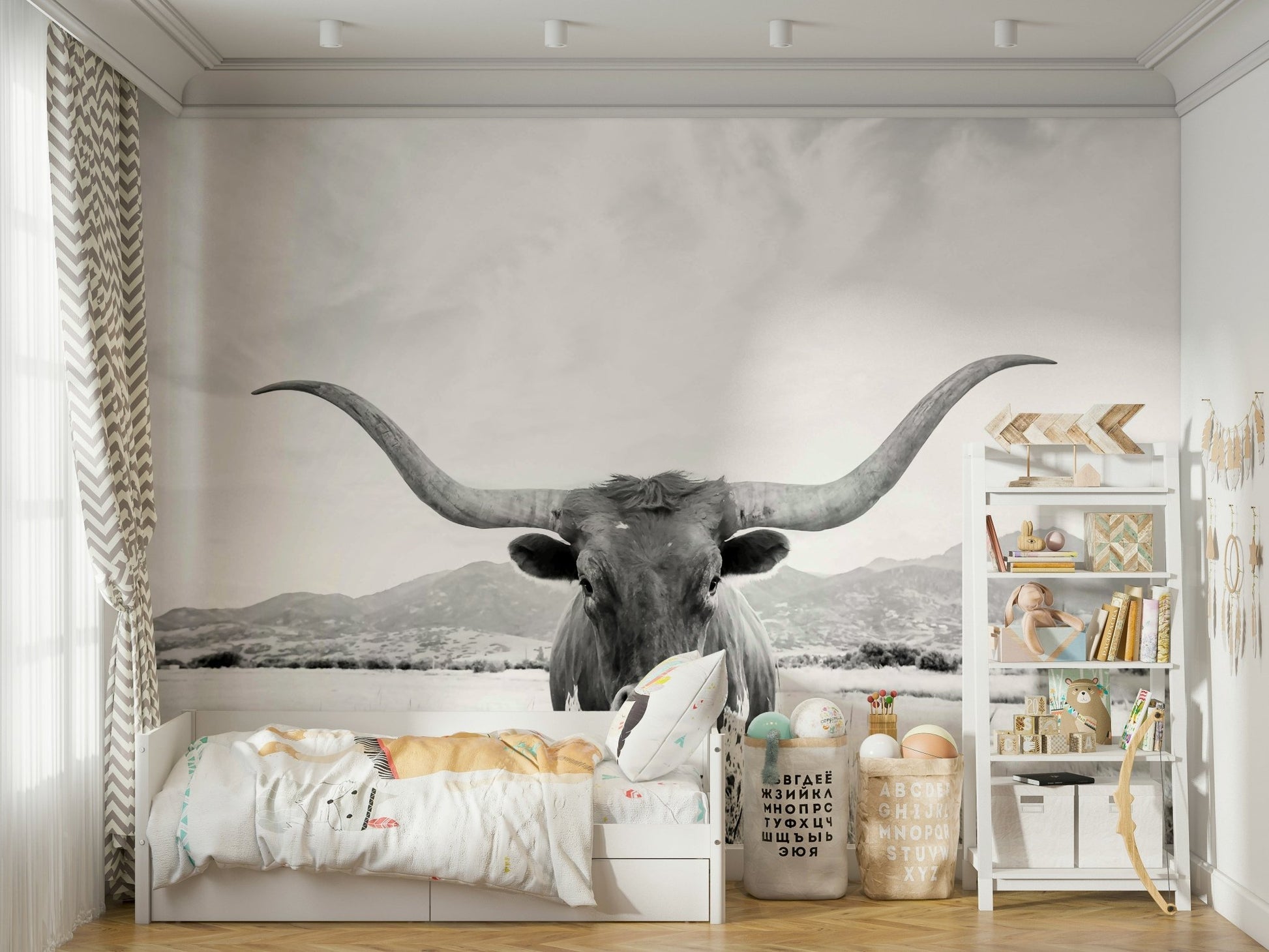 Ideal for a living room, study, or accent wall.

