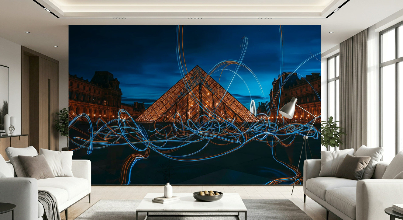 Illuminated Louvre Wall Mural -2302927