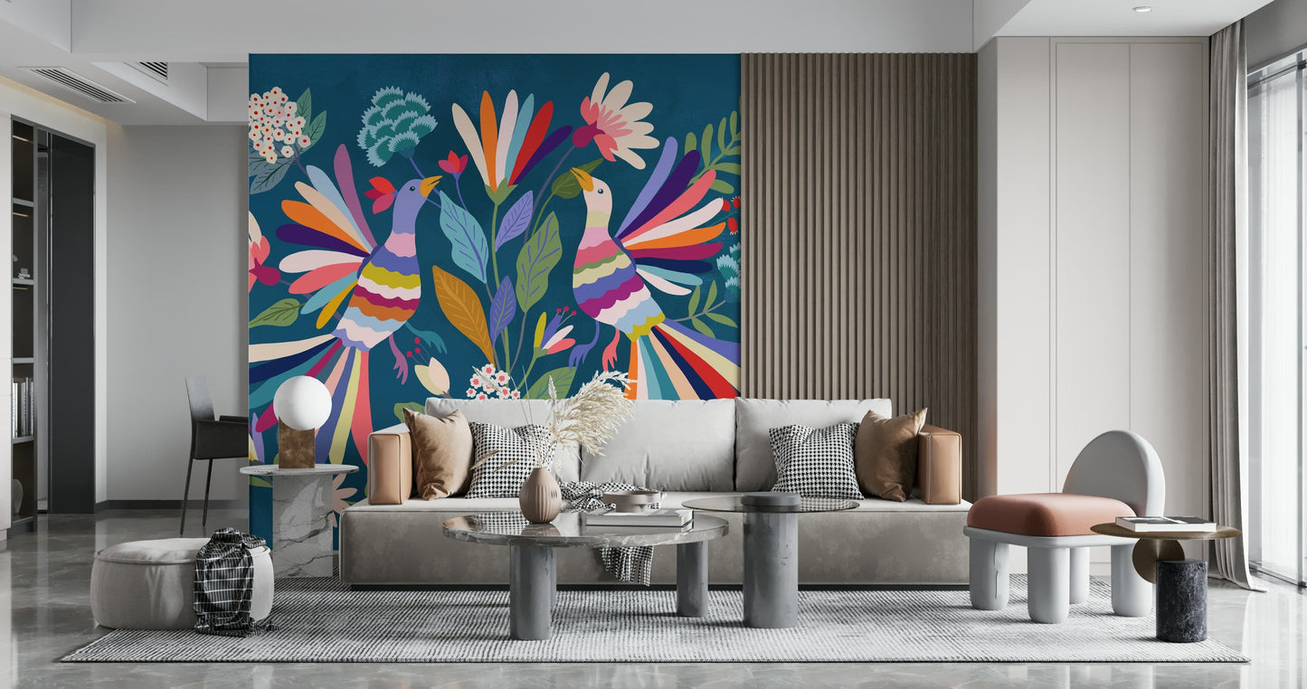 Fotomurale con uccelli innamorati