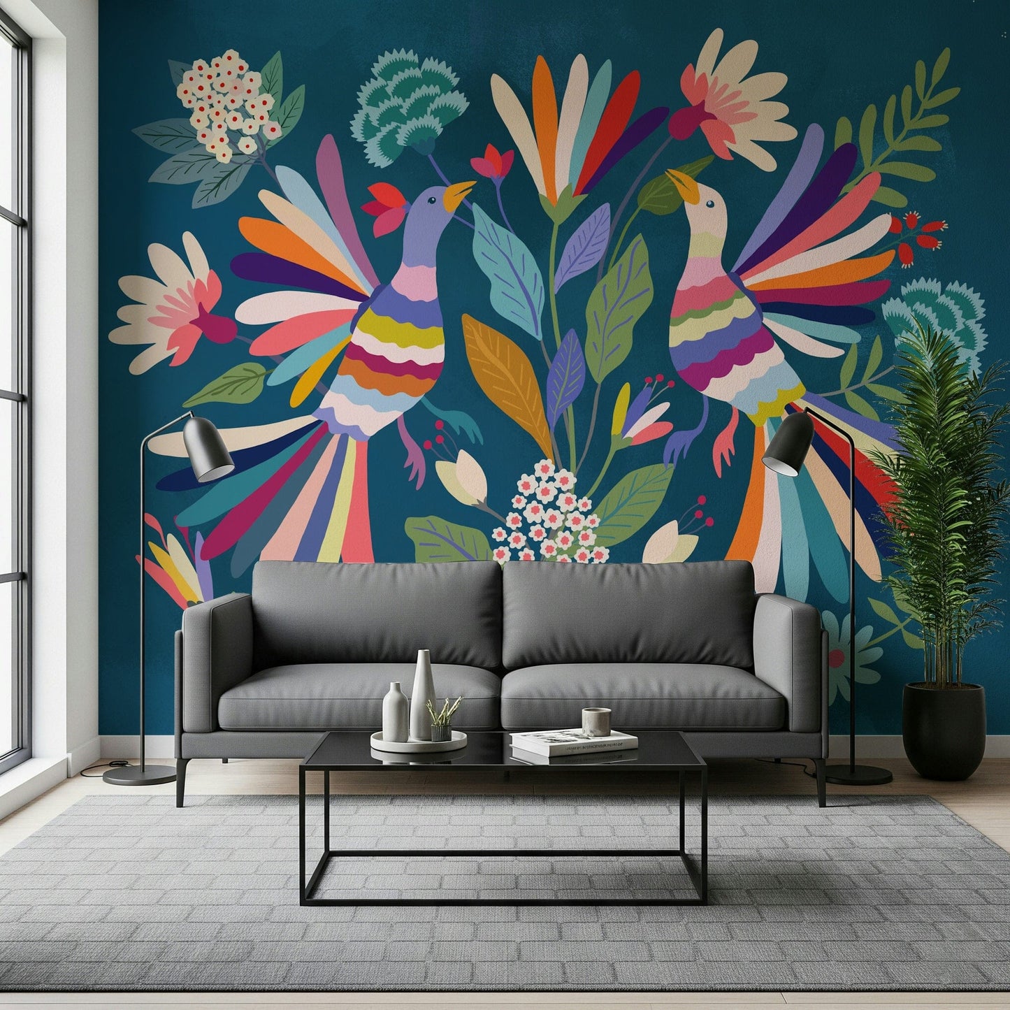 Fotomurale con uccelli innamorati