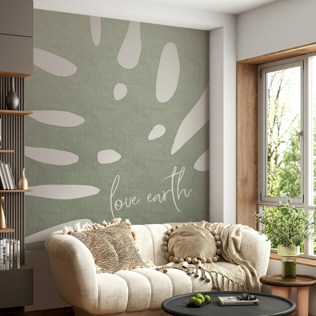 Love Earth wall mural for eco-friendly home decor

