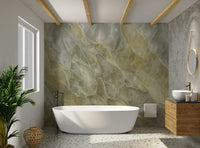 Wall mural with a luminous stone texture.

