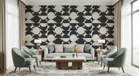 Black and white circle wallpaper pattern