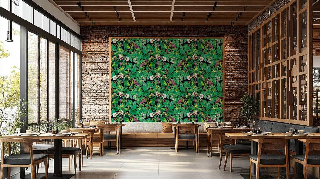 Green Garden botanical wallpaper for walls

