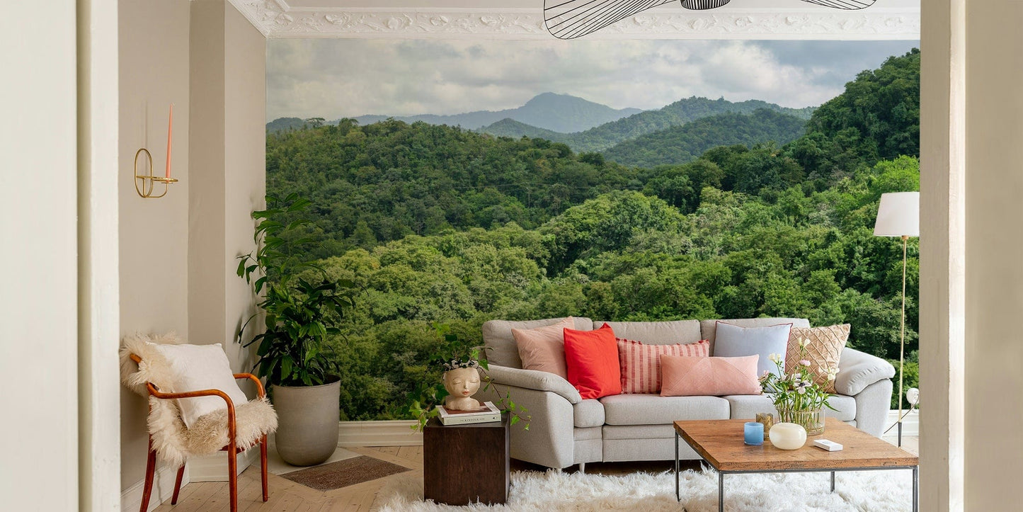 A tranquil verdant slope wall mural for your decor.

