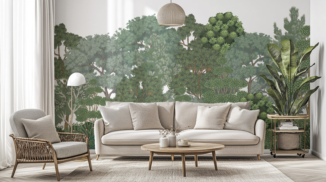 Lush Green Forest Wallpaper Mural | Nature-Inspired Design