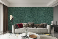 Emerald Matisse Foliage peel and stick wallpaper