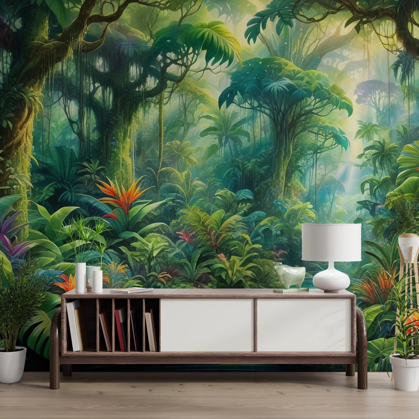 Lush Rainforest Retreat Wall Mural