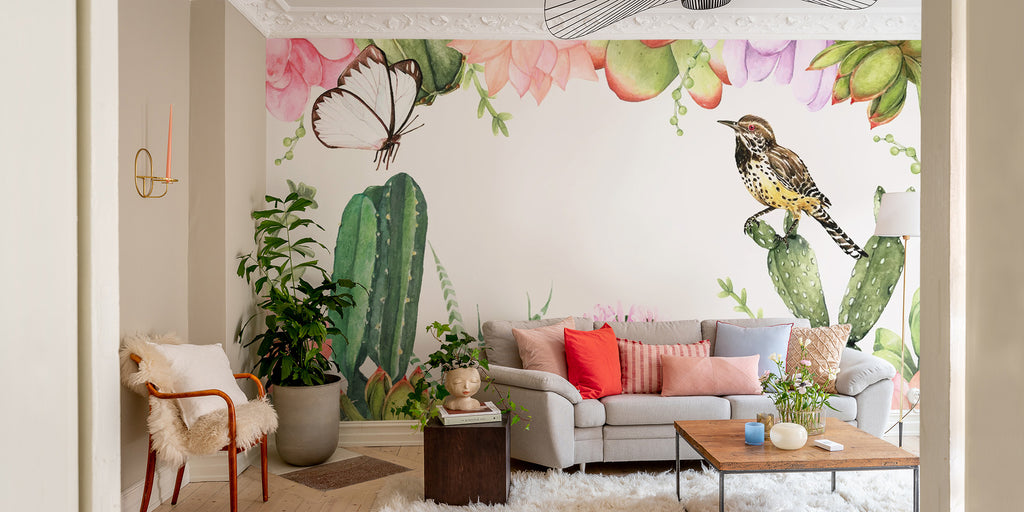succulent wall mural Lush Succulent Plants Wallpaper Mural for Vibrant Home Decor