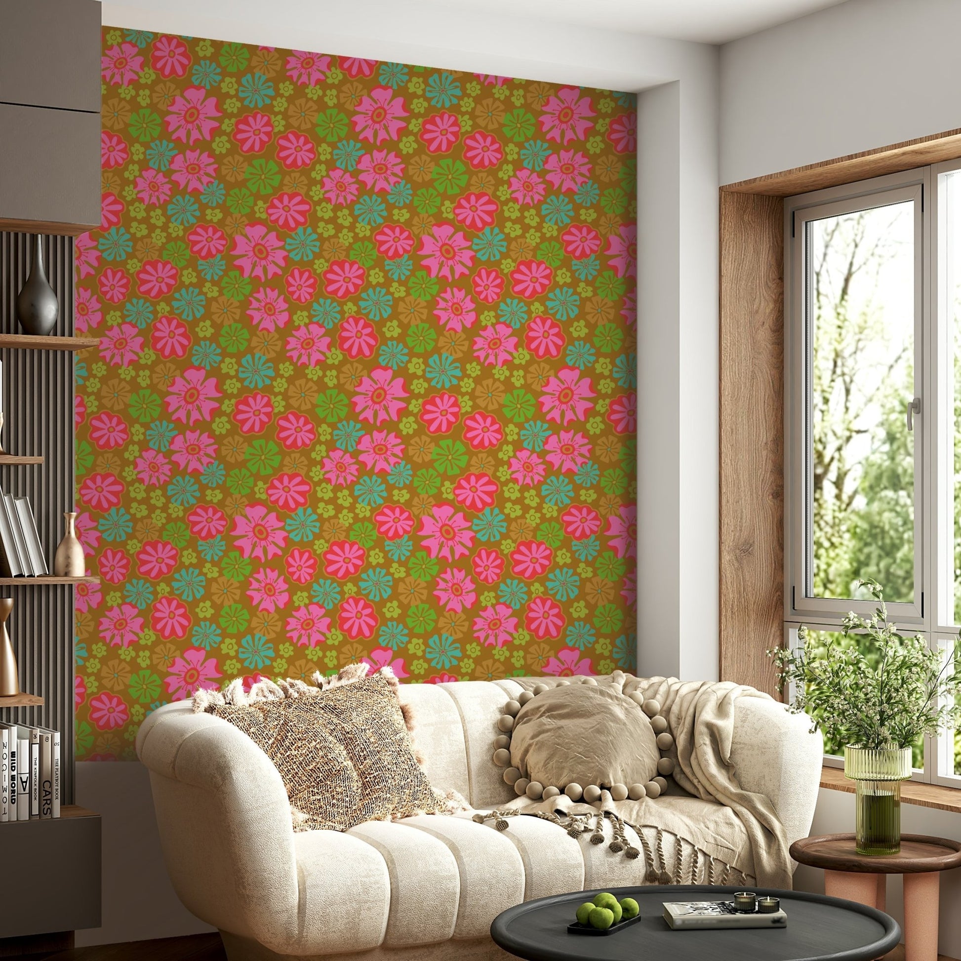 The image shows an artistic impression of a serene floral scene.

