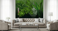 Exotic Tropical Jungle Garden forest scene decorative panel.