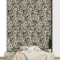 Jungle-themed wallpaper with lemurs

