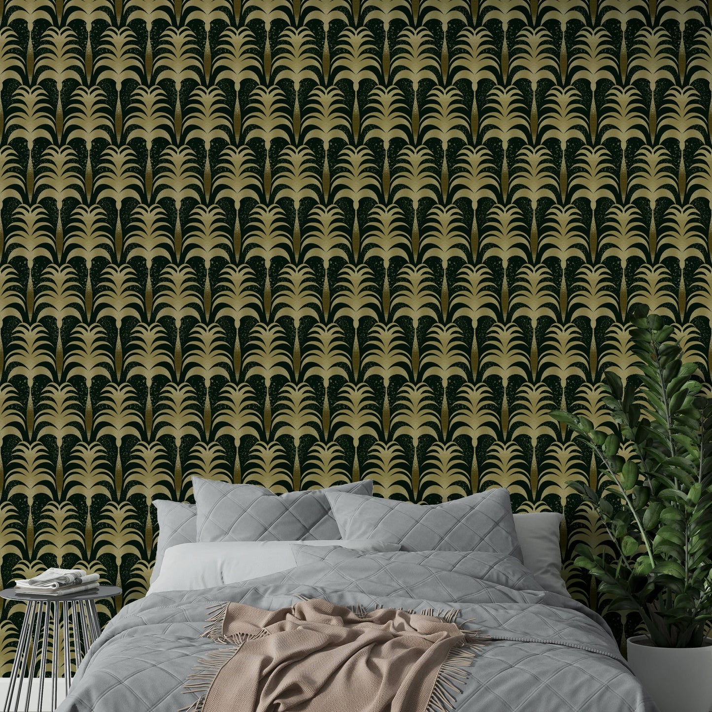 A classic palm print wallpaper for walls.

