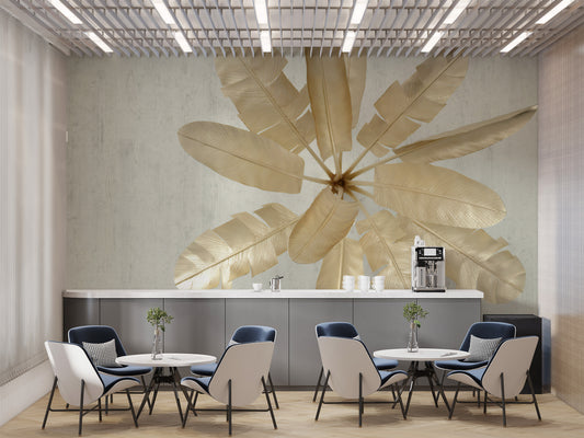 Modern gold banana leaf wall decor
