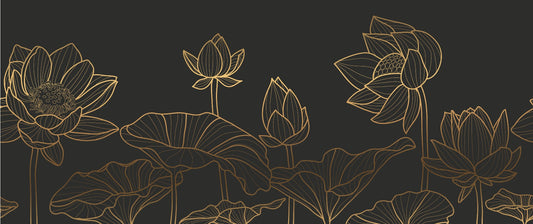 Svart lotus lyx tapet väggmålning