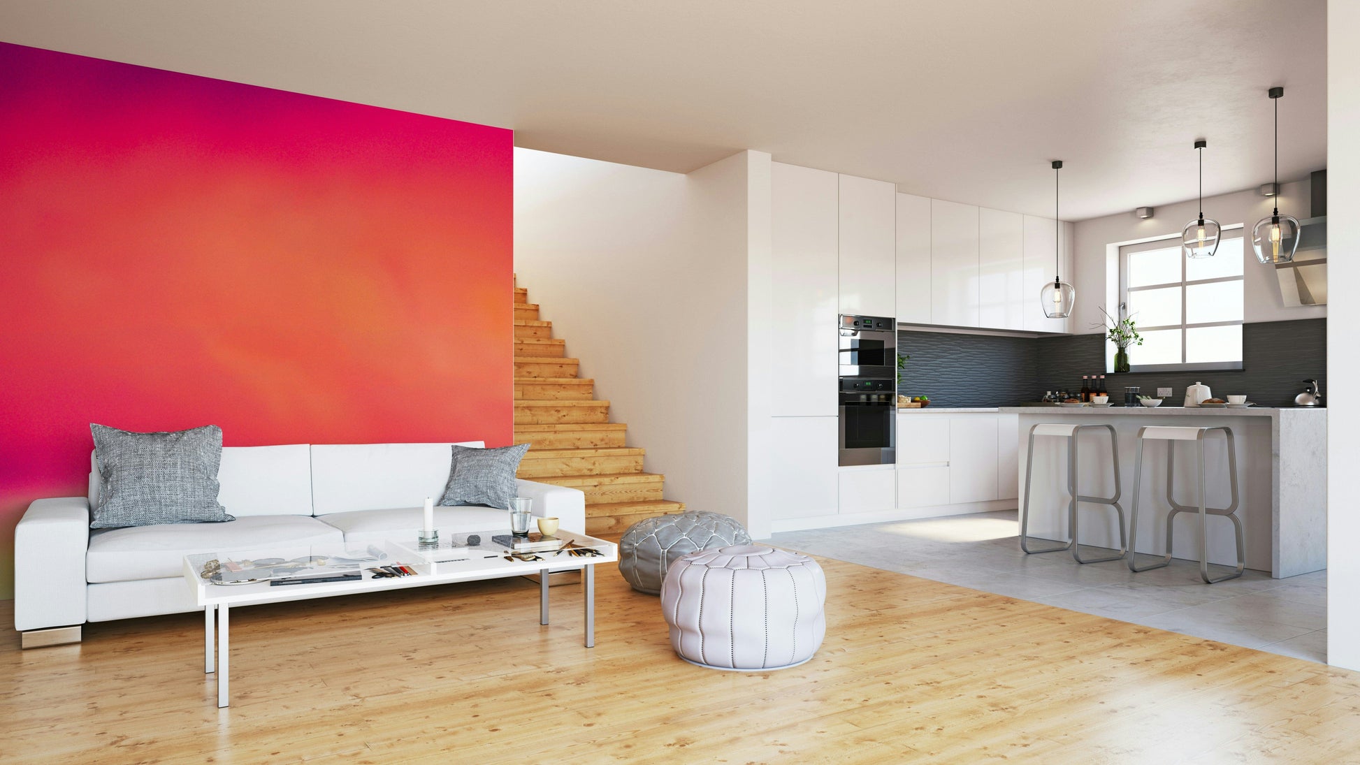 A tranquil white cloud wall mural for your decor.

