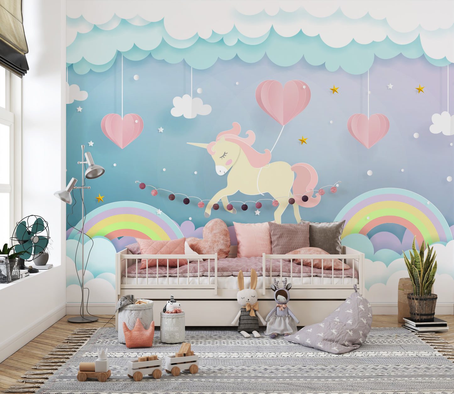 Running Unicorn with Clouds Wallpaper - Giffywalls