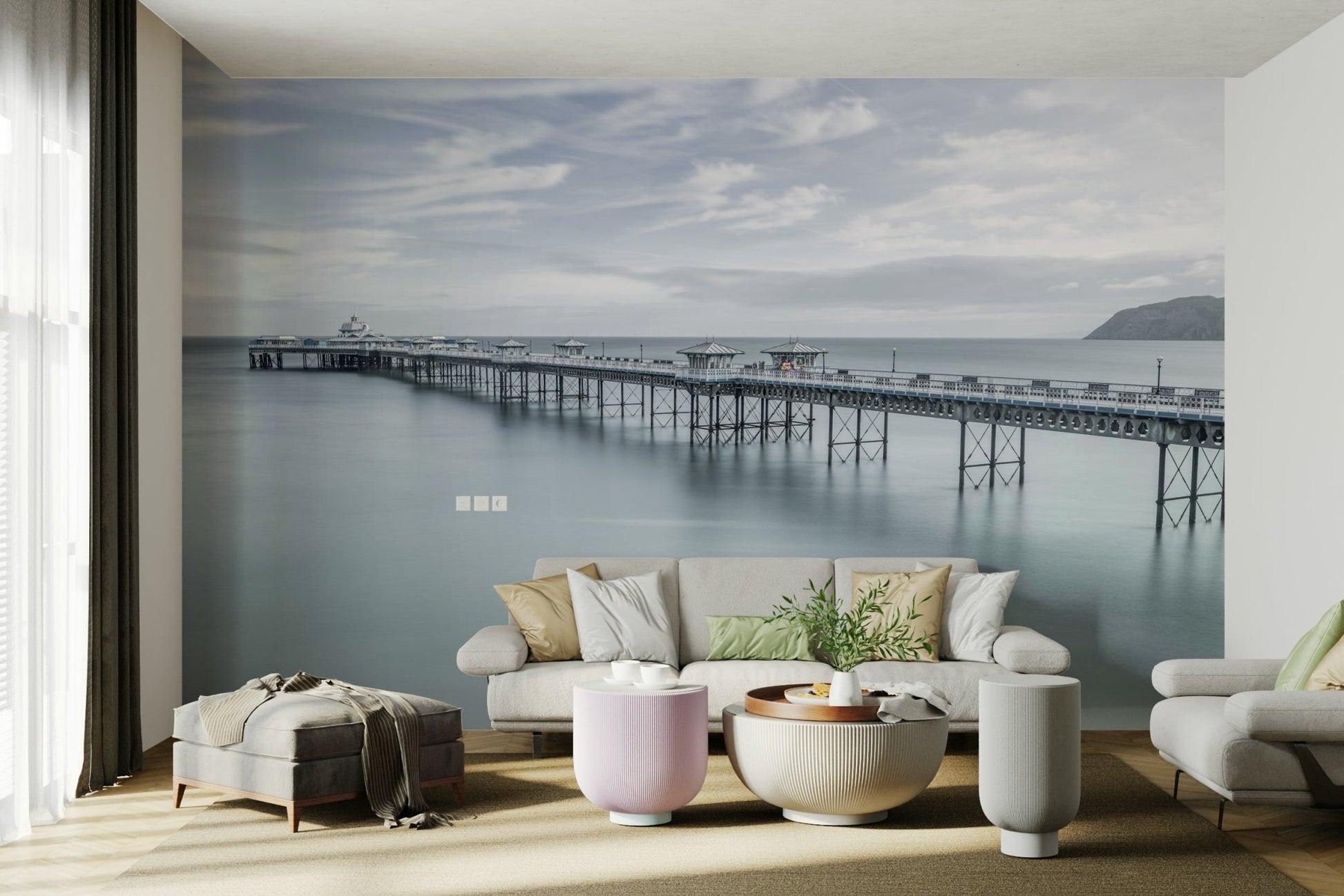 Wall mural of the majestic Llandudno Pier.

