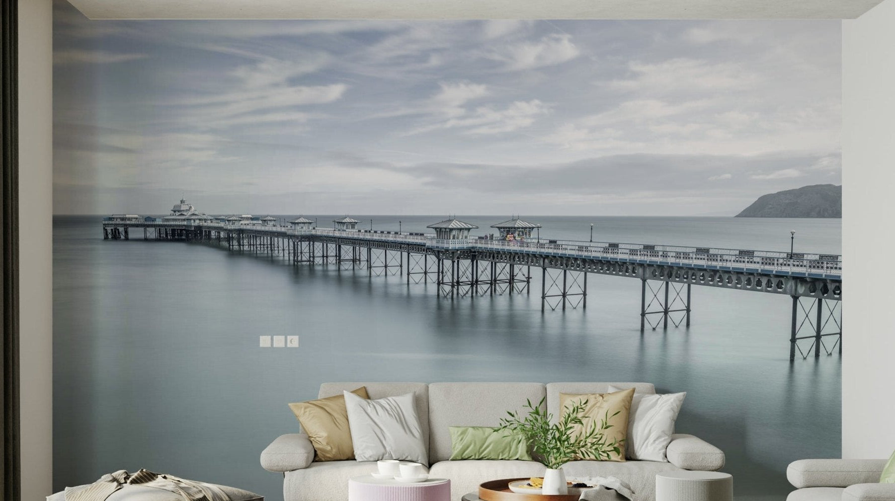Wall mural of the majestic Llandudno Pier.

