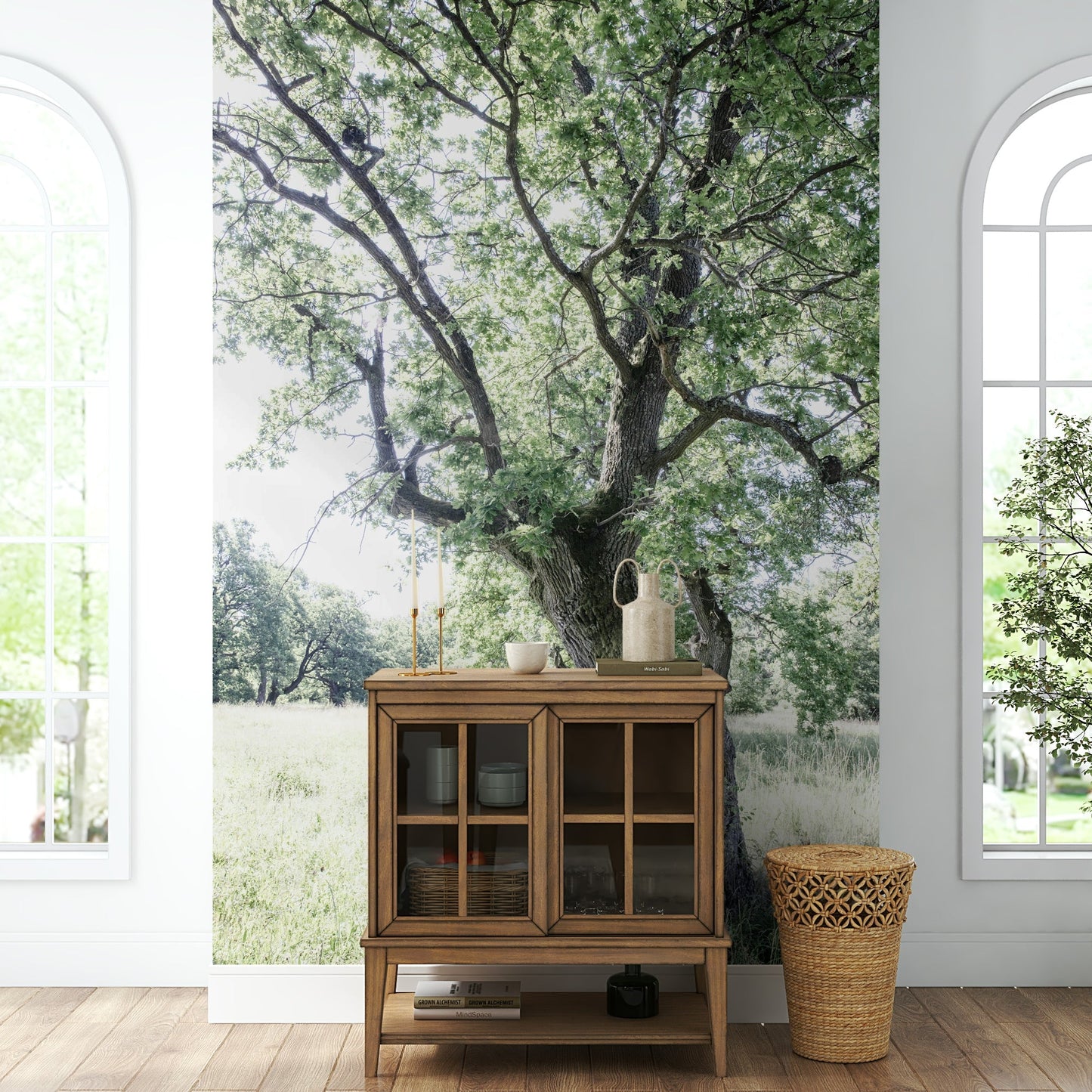Rustic nature scene wall mural
