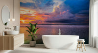 Beautiful sunset clouds wall mural reflection