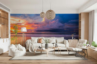 Intense stormy sky wallpaper for empty walls