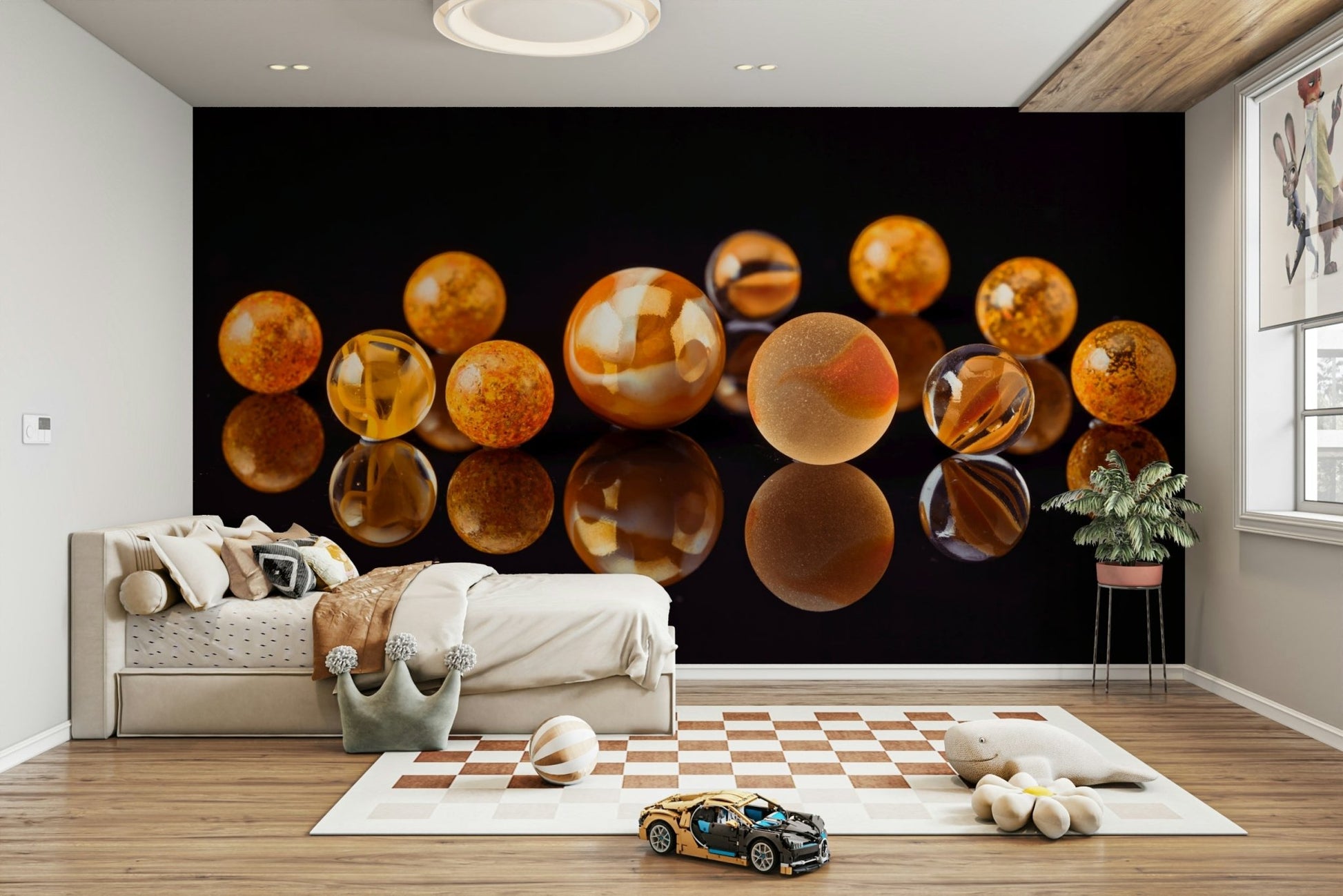 Vibrant marble mural for walls
