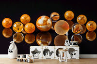 Shiny reflective marbles wall mural
