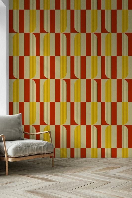 Papier peint motif abstrait Souci et Érable