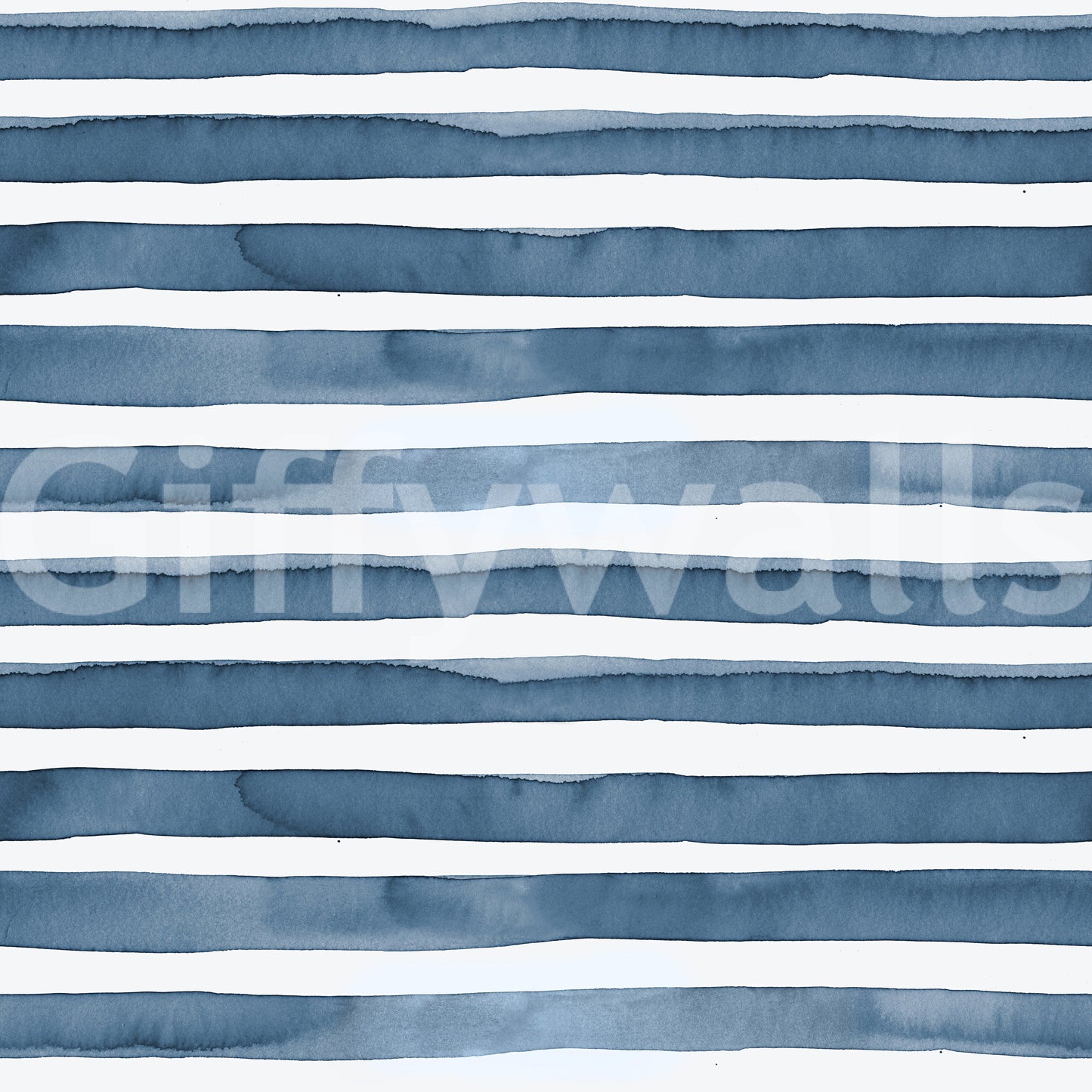 Marine Blue Watercolor Stripes Wallpaper⁠
