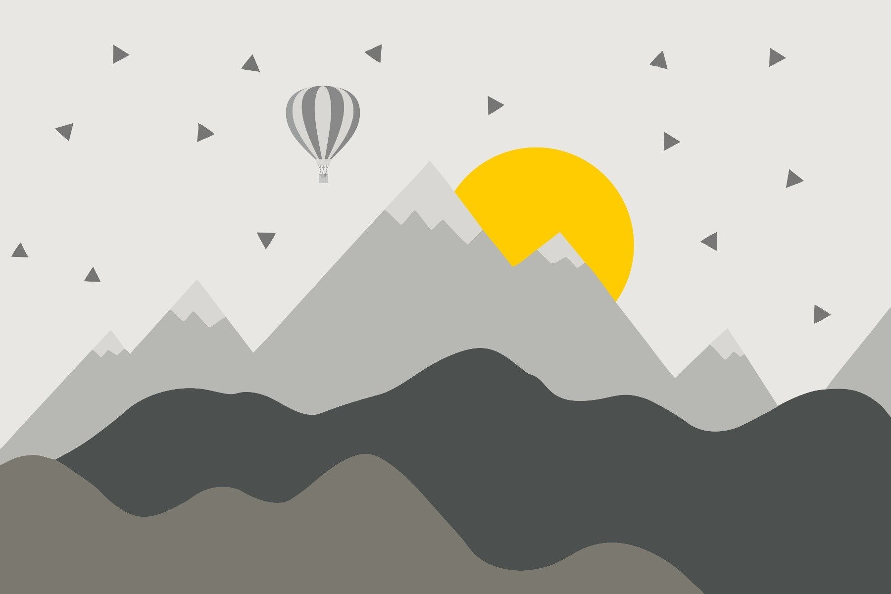 Dark Mountain with Stars in Sky Wallpaper Murals
