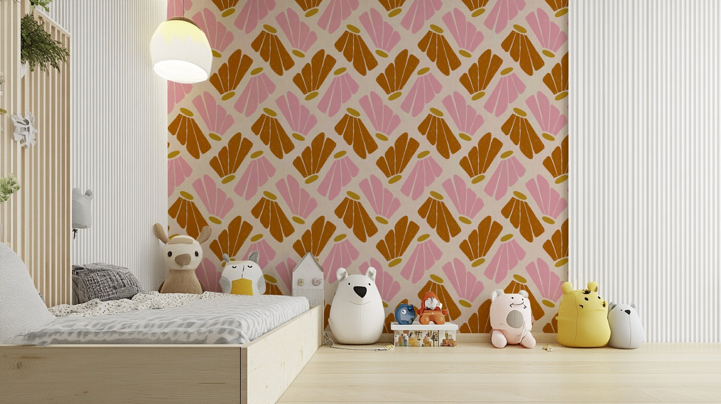 Organic floral pattern wallpaper

