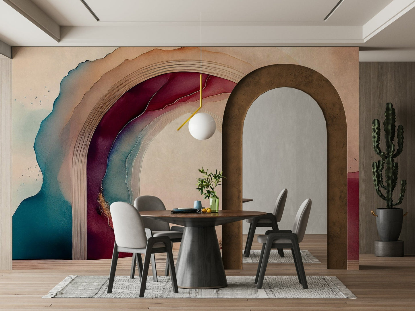 Dreamy night sky with stars and moon in Mayoral Sleep Portal mural.

