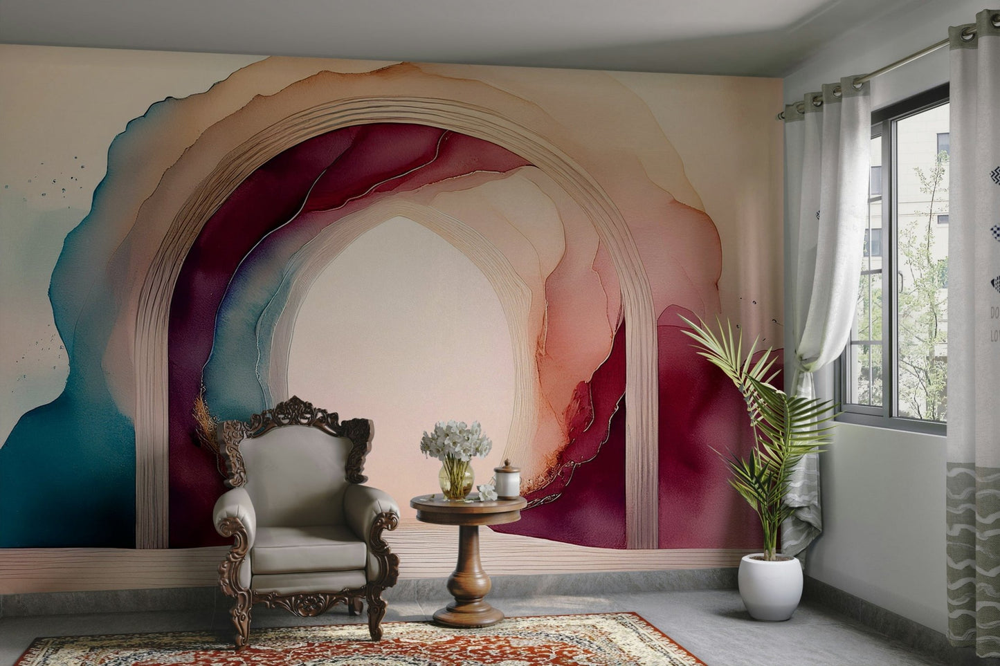 Mayoral Sleep Portal Wall Mural featuring stars, moons, and clouds.

