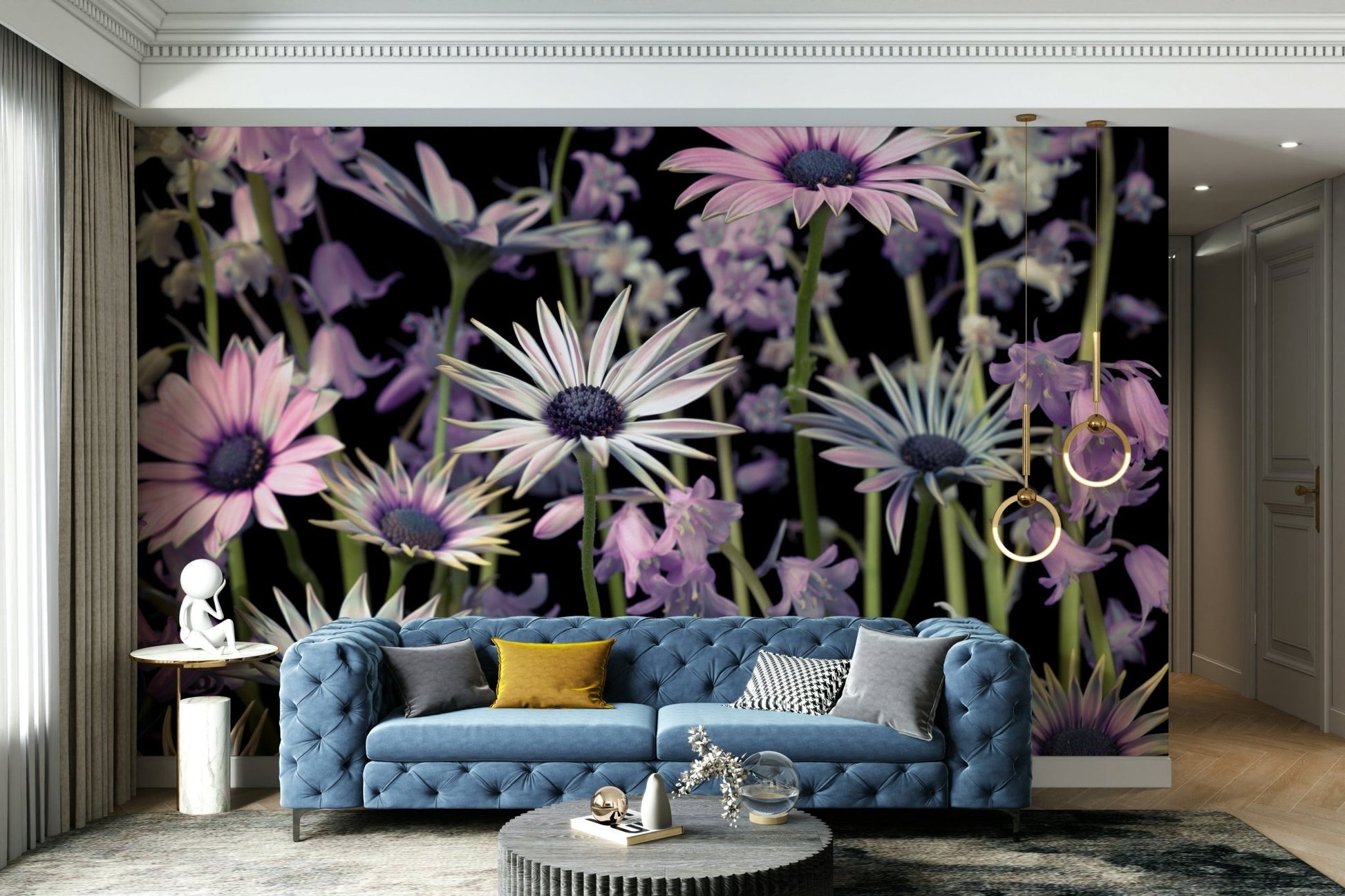 Beautifully detailed flowers adding color and life to your room

