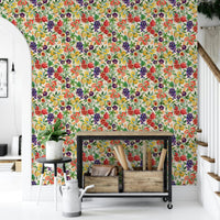 Fruit-filled Mediterranean wallpaper for kitchens

