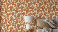 Mediterranean Vineyard Beige Wallpaper with grapevine design.

