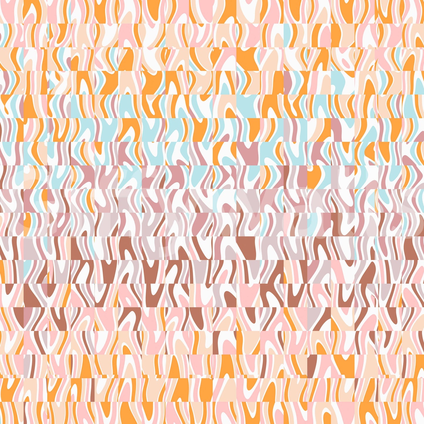 Orange pink blue palette Melting Colors backdrop unique segmented wall pattern.
