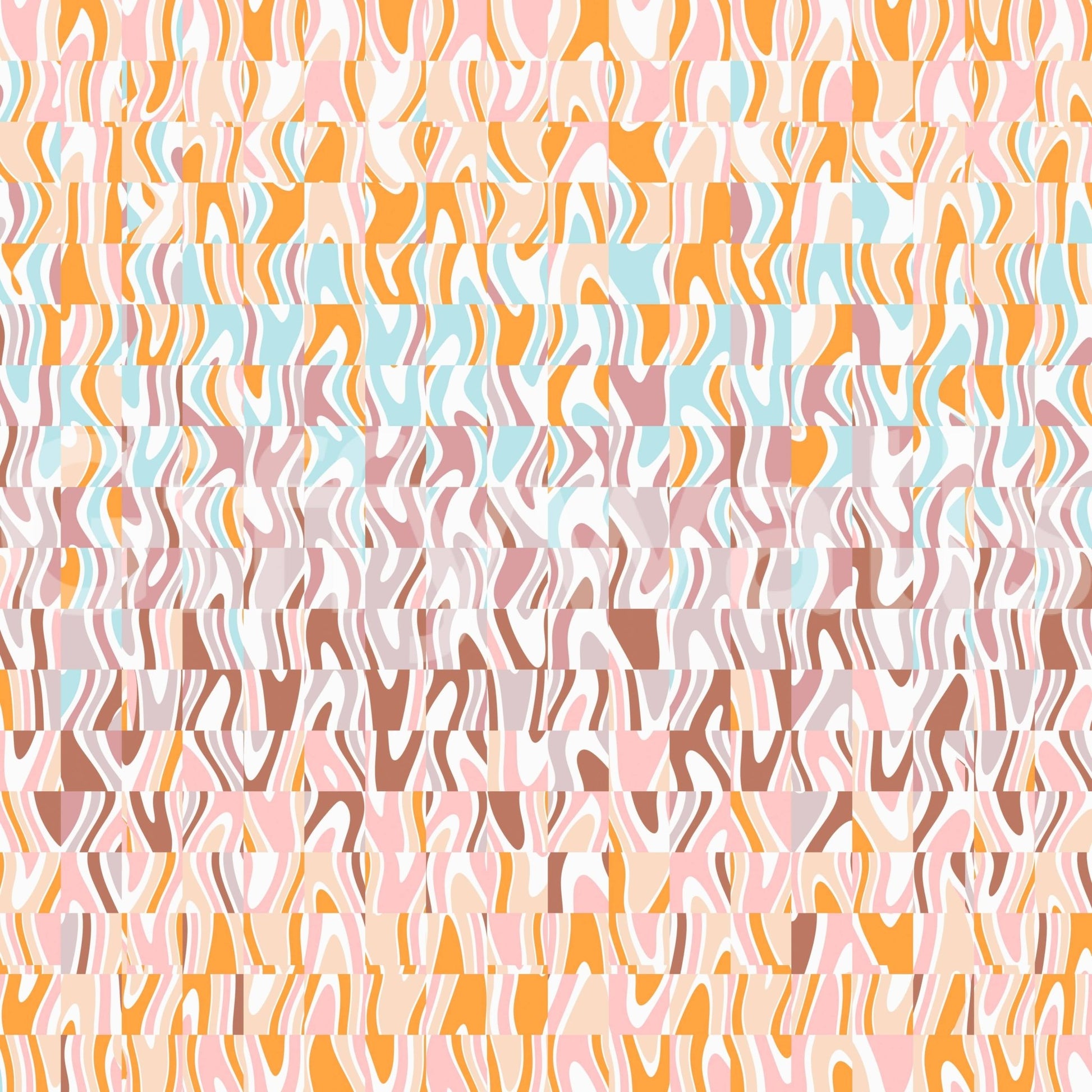 Orange pink blue palette Melting Colors backdrop unique segmented wall pattern.