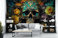 Memento Mori-inspired mural for a creative, gothic look

