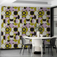 Elegant contemporary wallpaper design with flowing, organic shapes.

