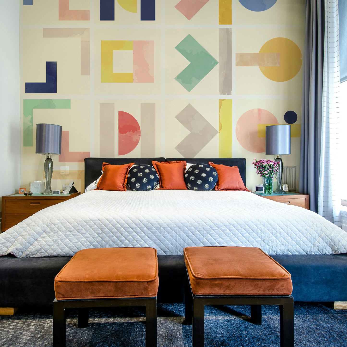 Soft shape mural wallpaper


