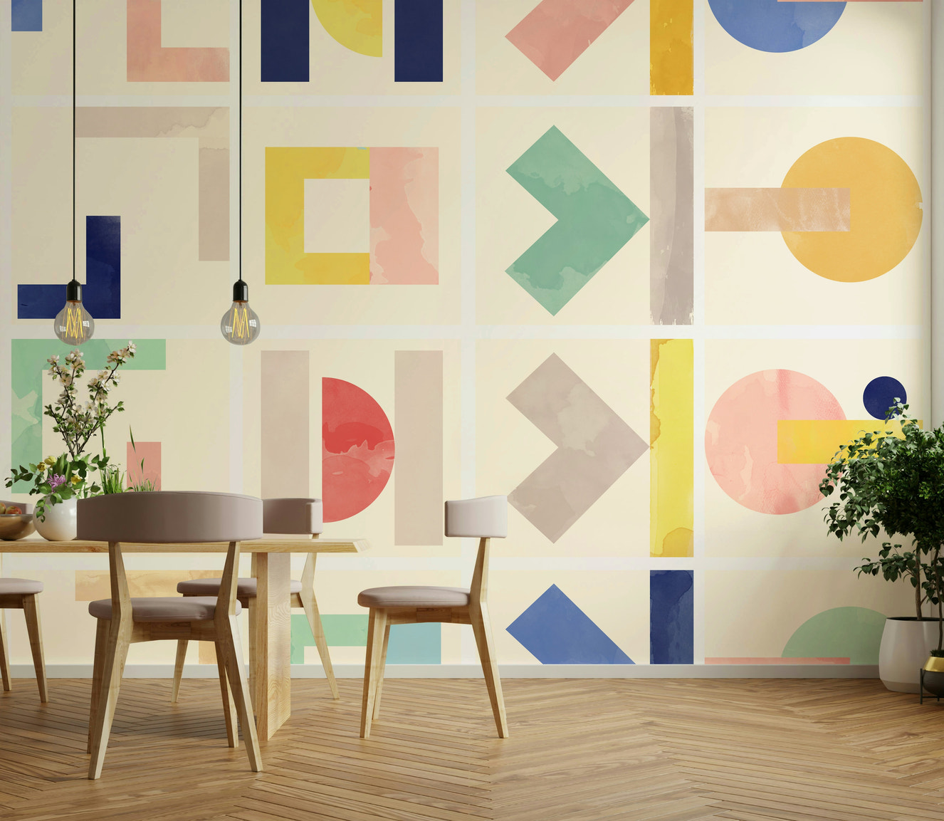 Earthy abstract wall mural


