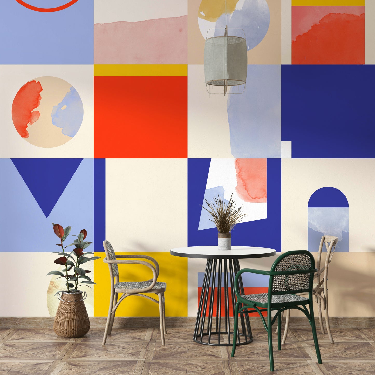 Artistic shape mural wallpaper

