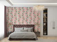 Bright and colorful cherry stripe wallpaper design

