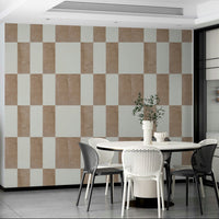 Mural wallpaper with neutral and warm tones


