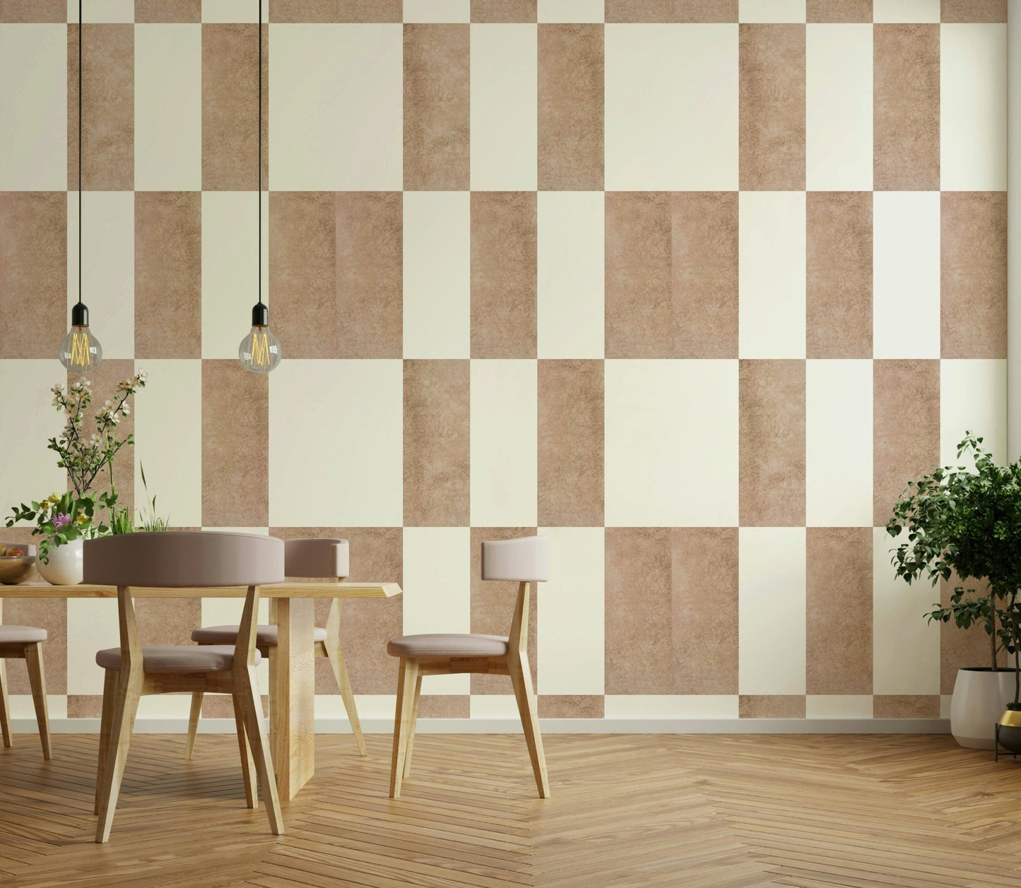 Abstract brush wallpaper for clean, modern rooms

