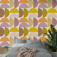 Wall mural with soft brushstrokes in neutral hues

