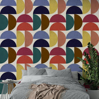 Wallpaper for walls with artistic layered forms

