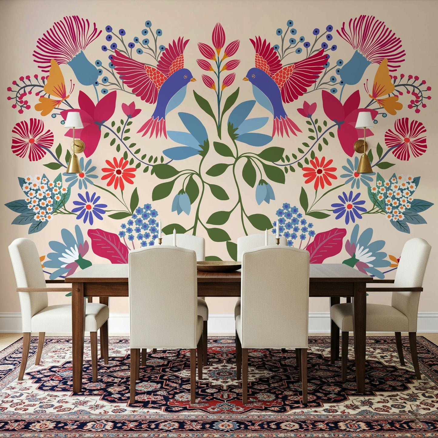 Peinture murale de jardin mexicain